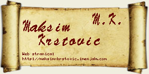 Maksim Krstović vizit kartica
